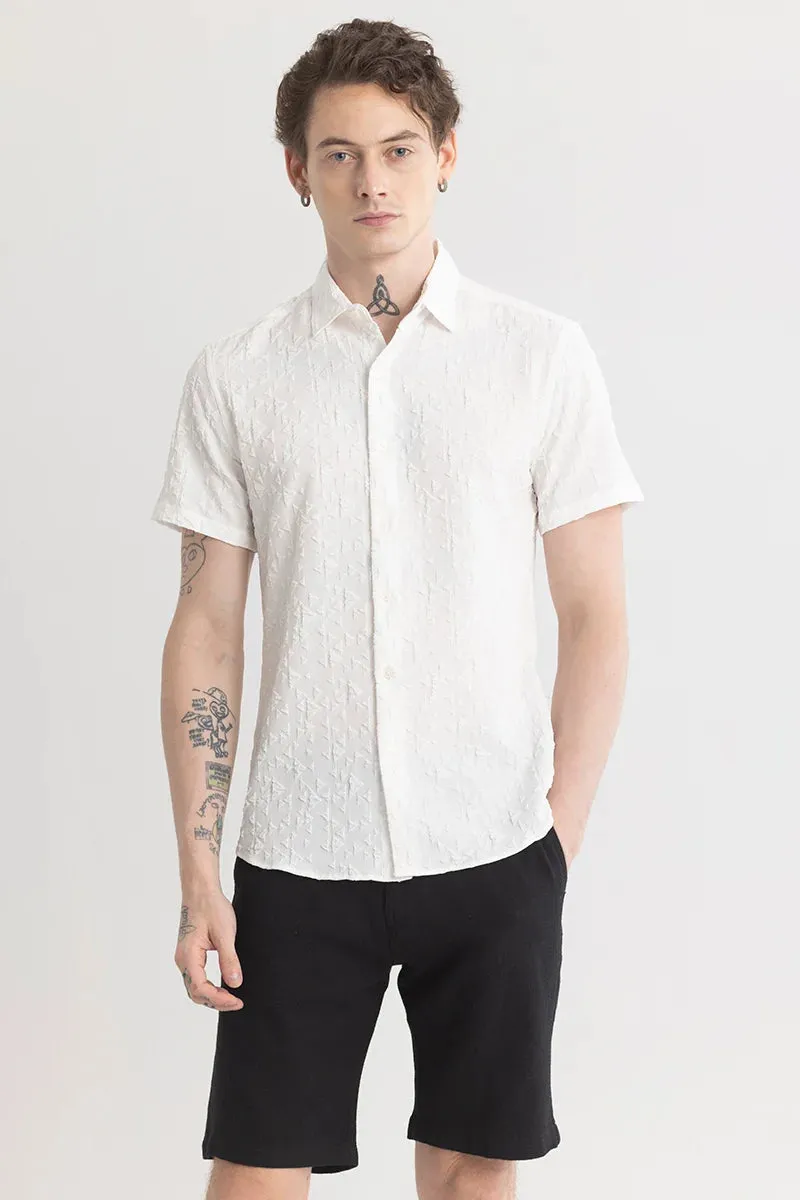 Abstractly Textured White Shirt