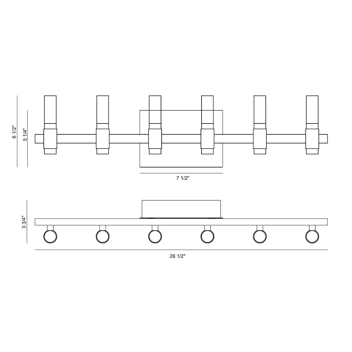 Albany 12 Lights 27 in. LED Vanity Light Black & Brass Finish