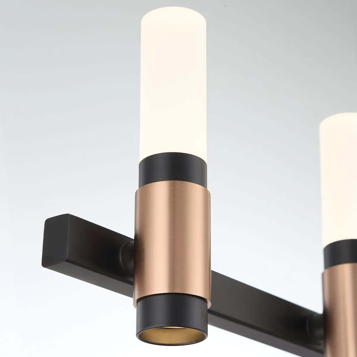 Albany 12 Lights 27 in. LED Vanity Light Black & Brass Finish