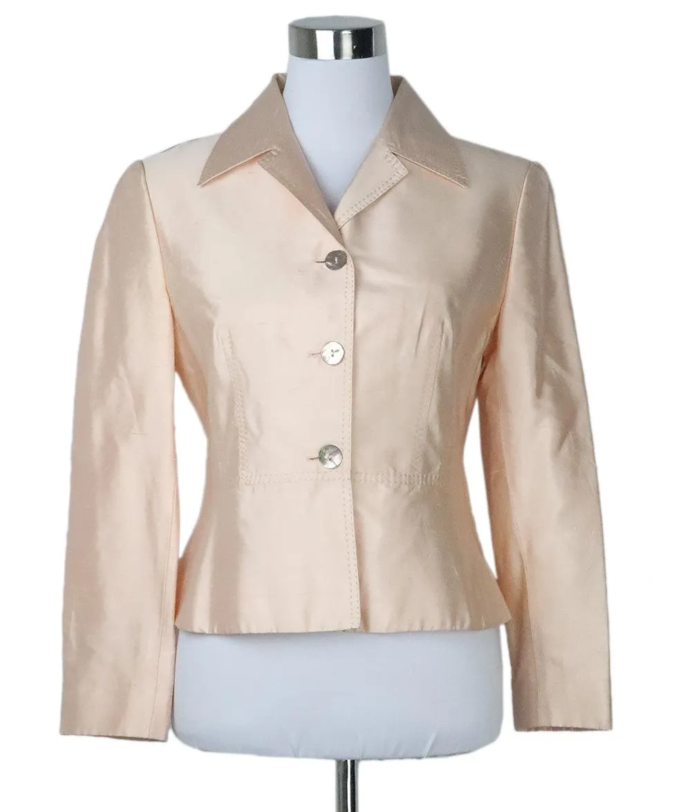 Alberta Ferretti Peach Silk Blazer sz 4