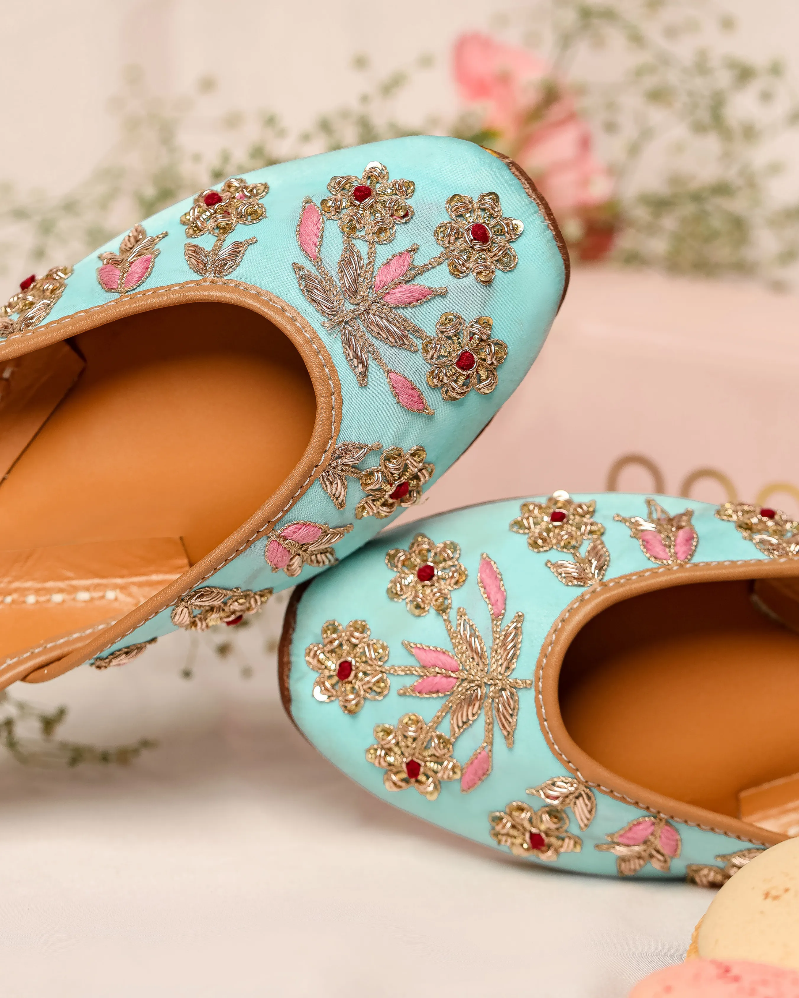 Alice Blue Handcrafted Jutti