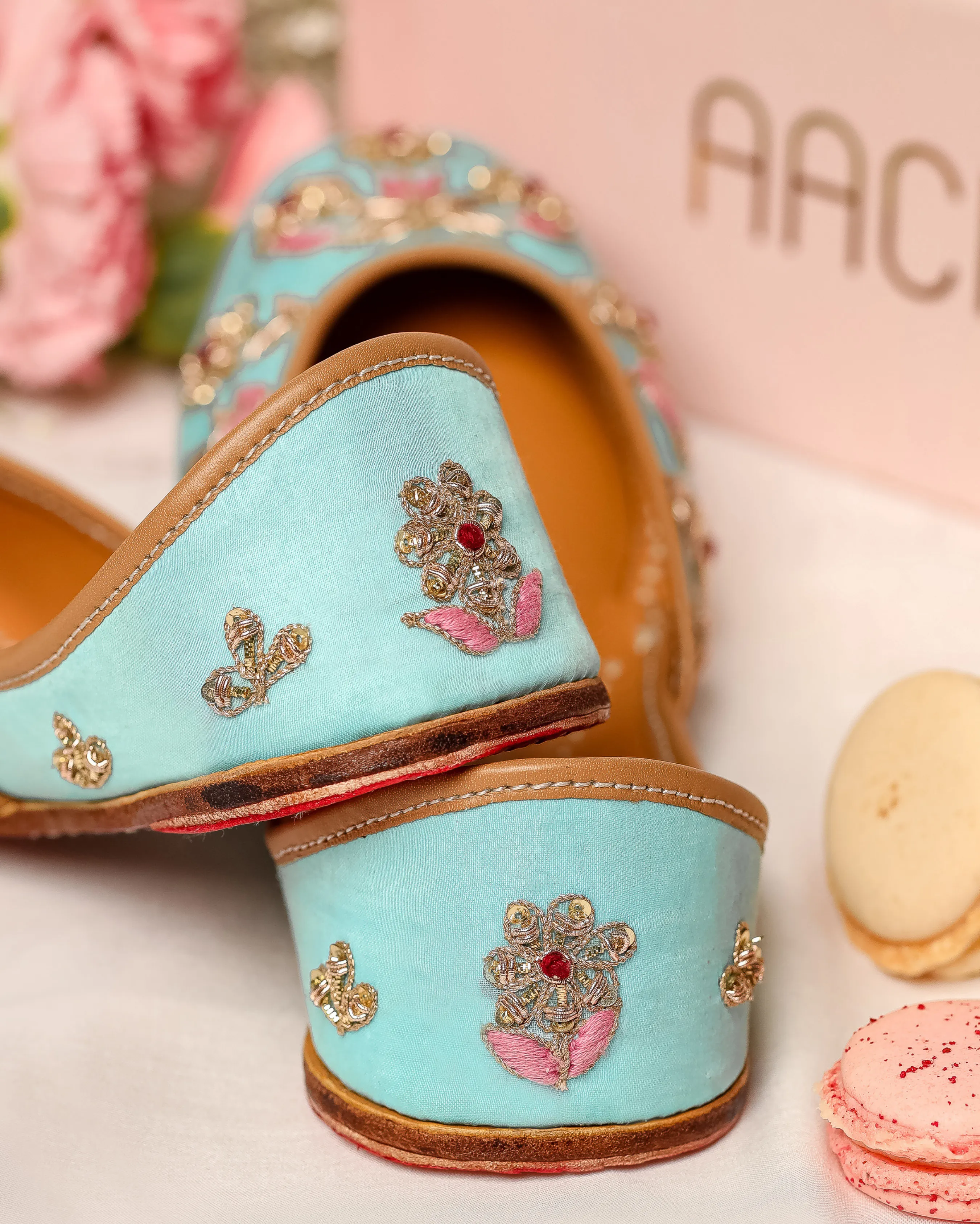 Alice Blue Handcrafted Jutti