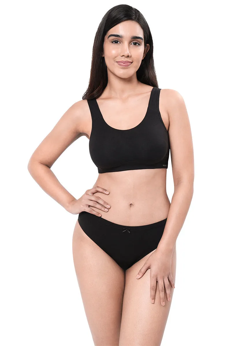 All Day Lounge Solid Non Padded Non-Wired Bra - Black