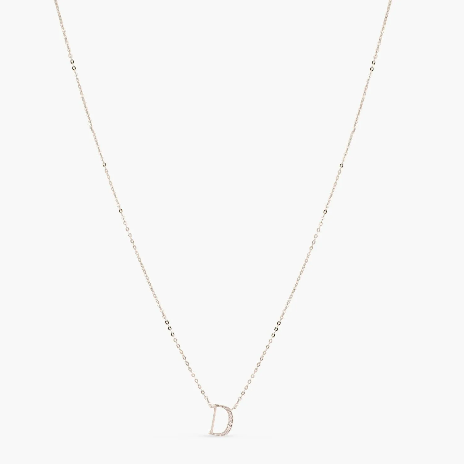 Alphabet A-Z Charms CZ White-Gold Plated Silver Necklace