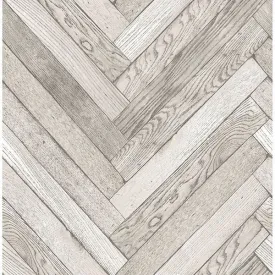 Altadena Light Grey Diagonal Wood Wallpaper  | Brewster Wallcovering