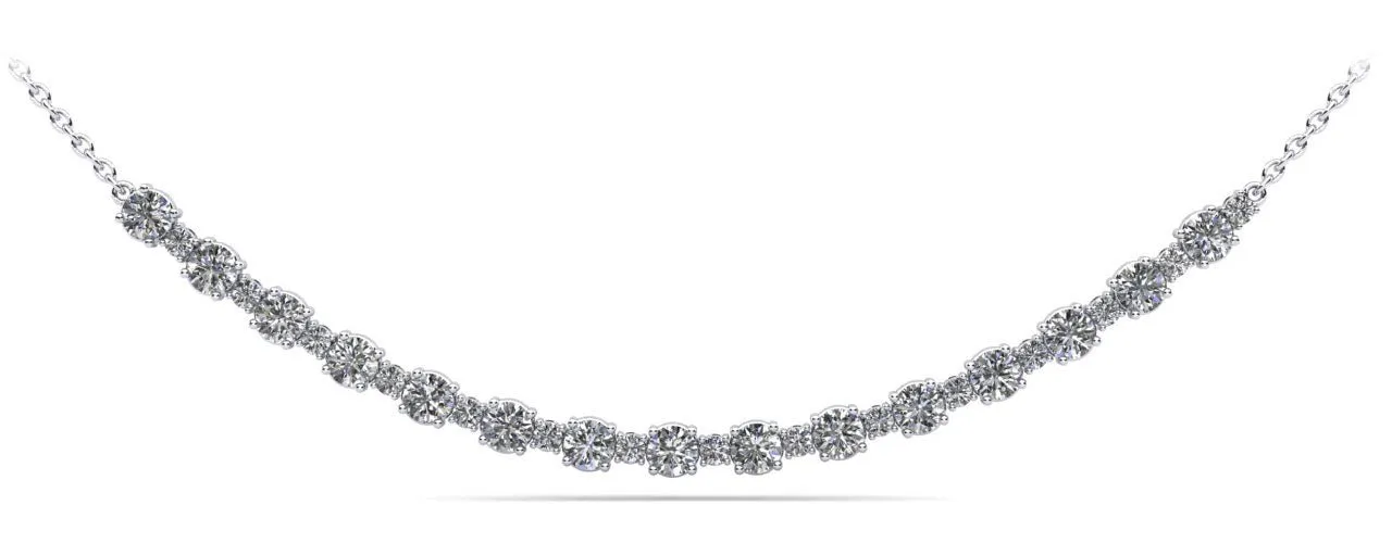 Alternating Diamond Tennis Lab-Grown Diamond Necklace with 1.41 ct.(finished) 1.4mm, 2.6mm