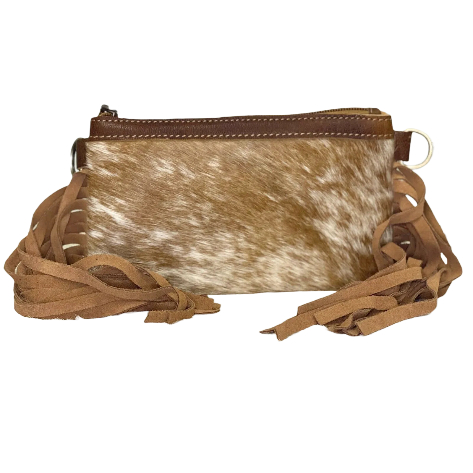 American Darling Brown Cowhide With Fringe Crossbody ADBGS142TAWFRNG