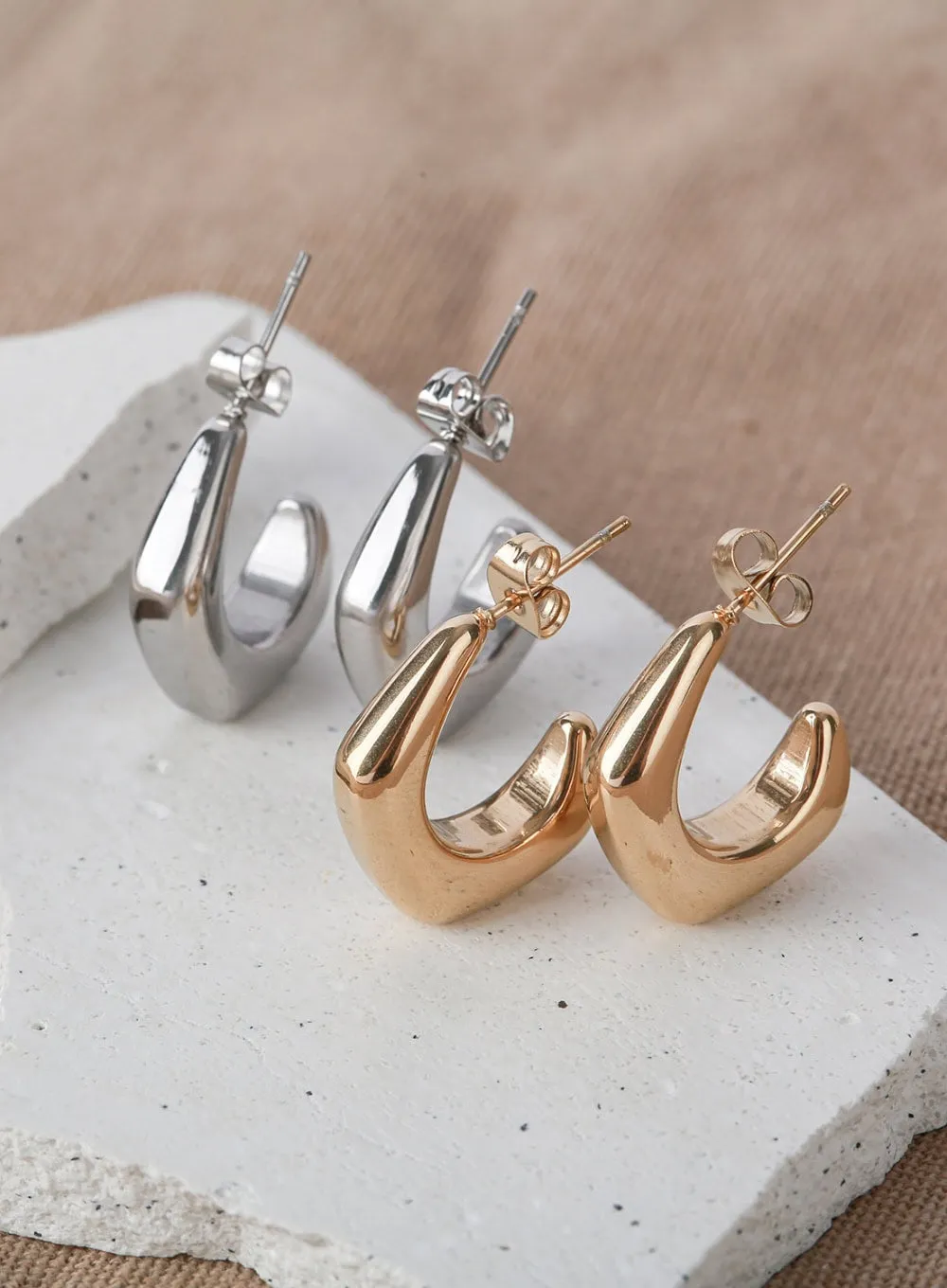 Angled Curved Bold Earrings IL404