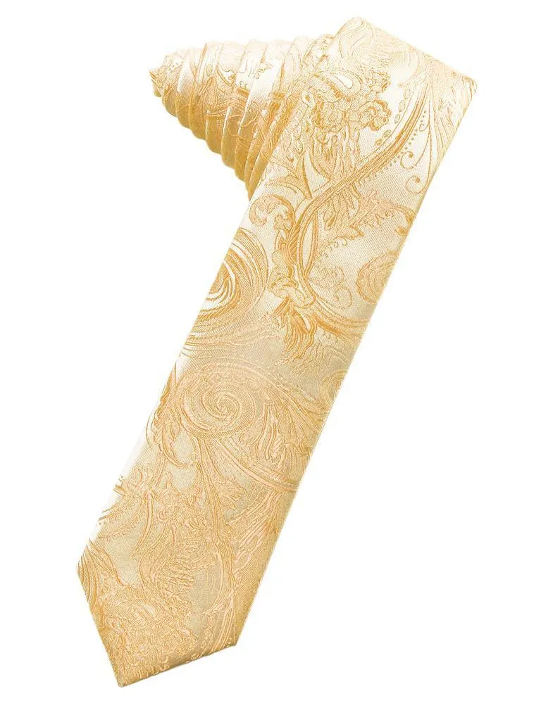 Apricot Tapestry Skinny Necktie