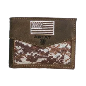 Ariat Digital Camo & Embroidered Flag Bi-fold Rodeo Wallet A3536844