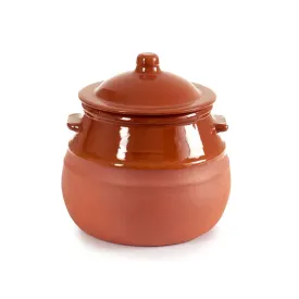 Arte Regal Brown Clay Belly Cooking Pot 2 Liter