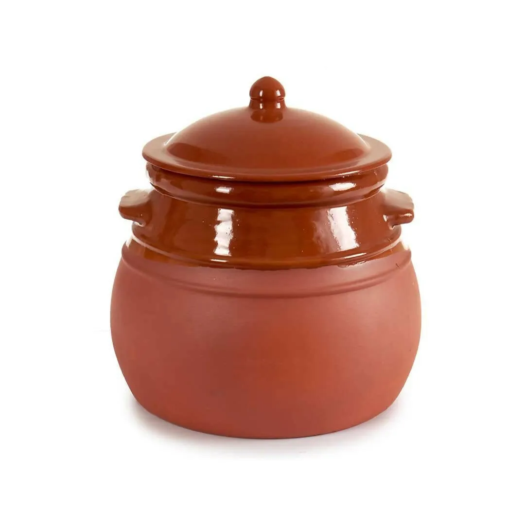 Arte Regal Brown Clay Belly Cooking Pot 3.5 Liter