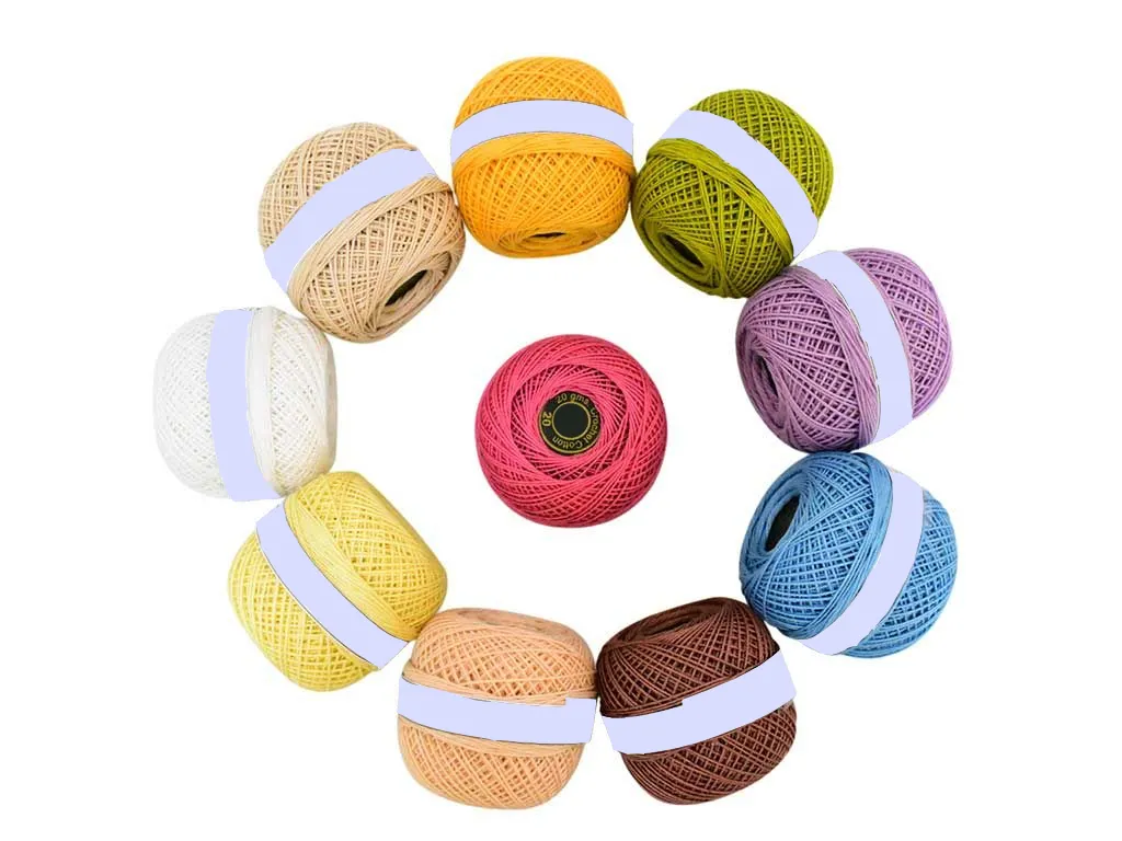 Assorted 2 Crochet Size 20 Cotton Thread