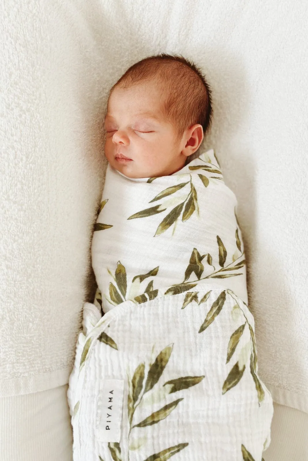 Baby Swaddle Blanket - Cotton Bubble - Olive Leaf