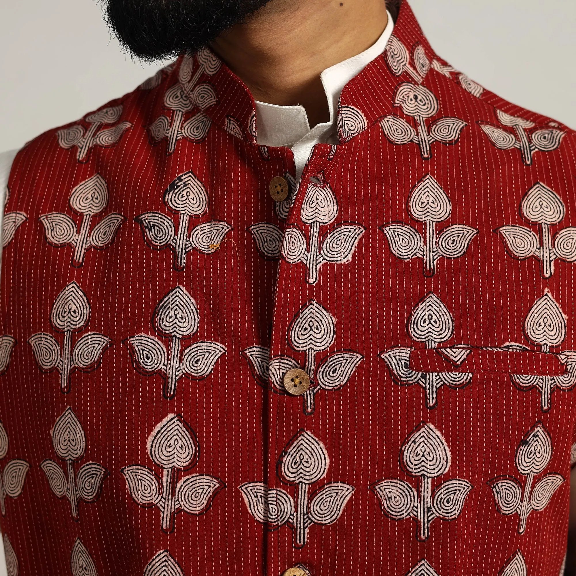 Bagh Print Nehru Jacket for Men 12