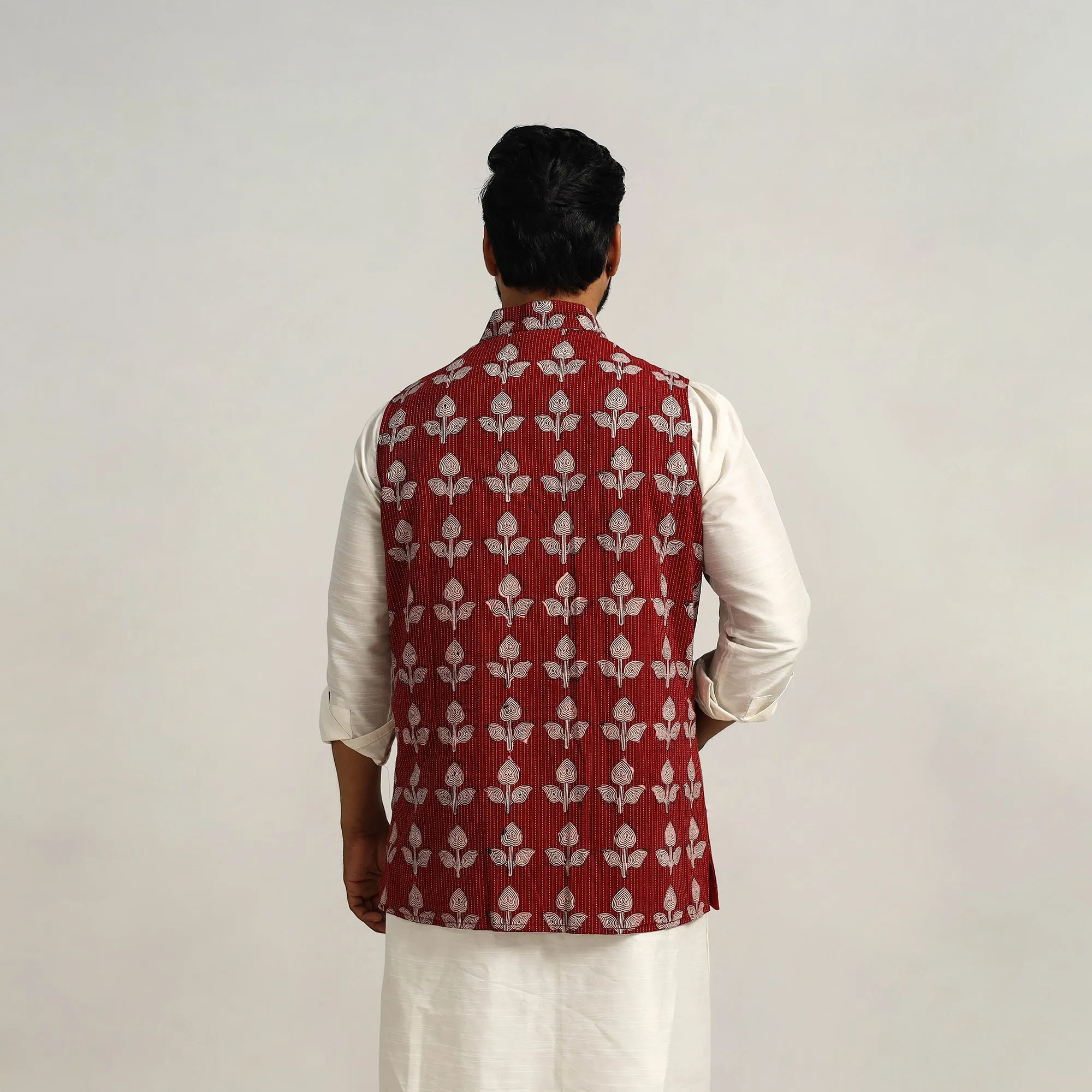 Bagh Print Nehru Jacket for Men 12