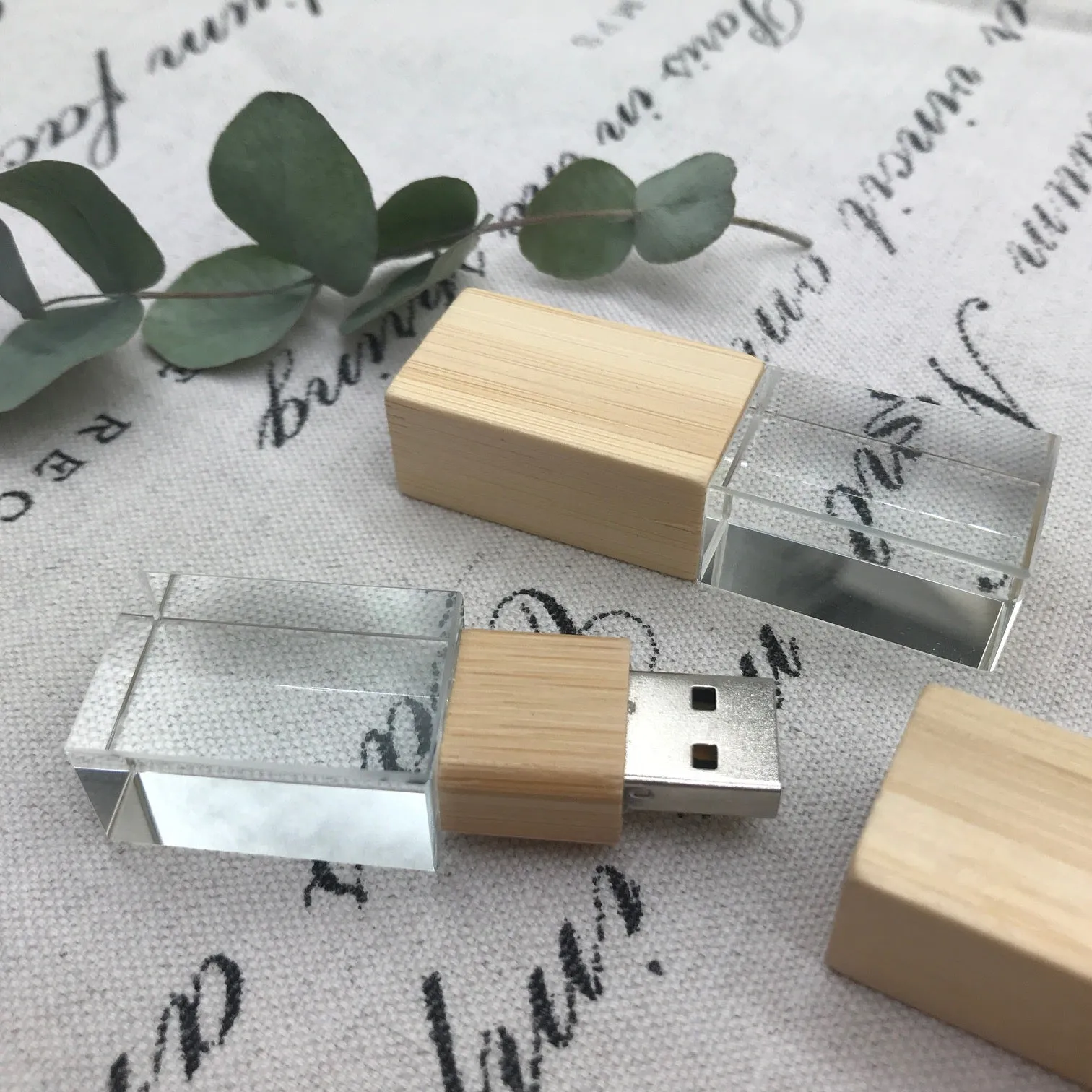 Bamboo Crystal USB - Also Available - Walnut & Maple Crystal USB's