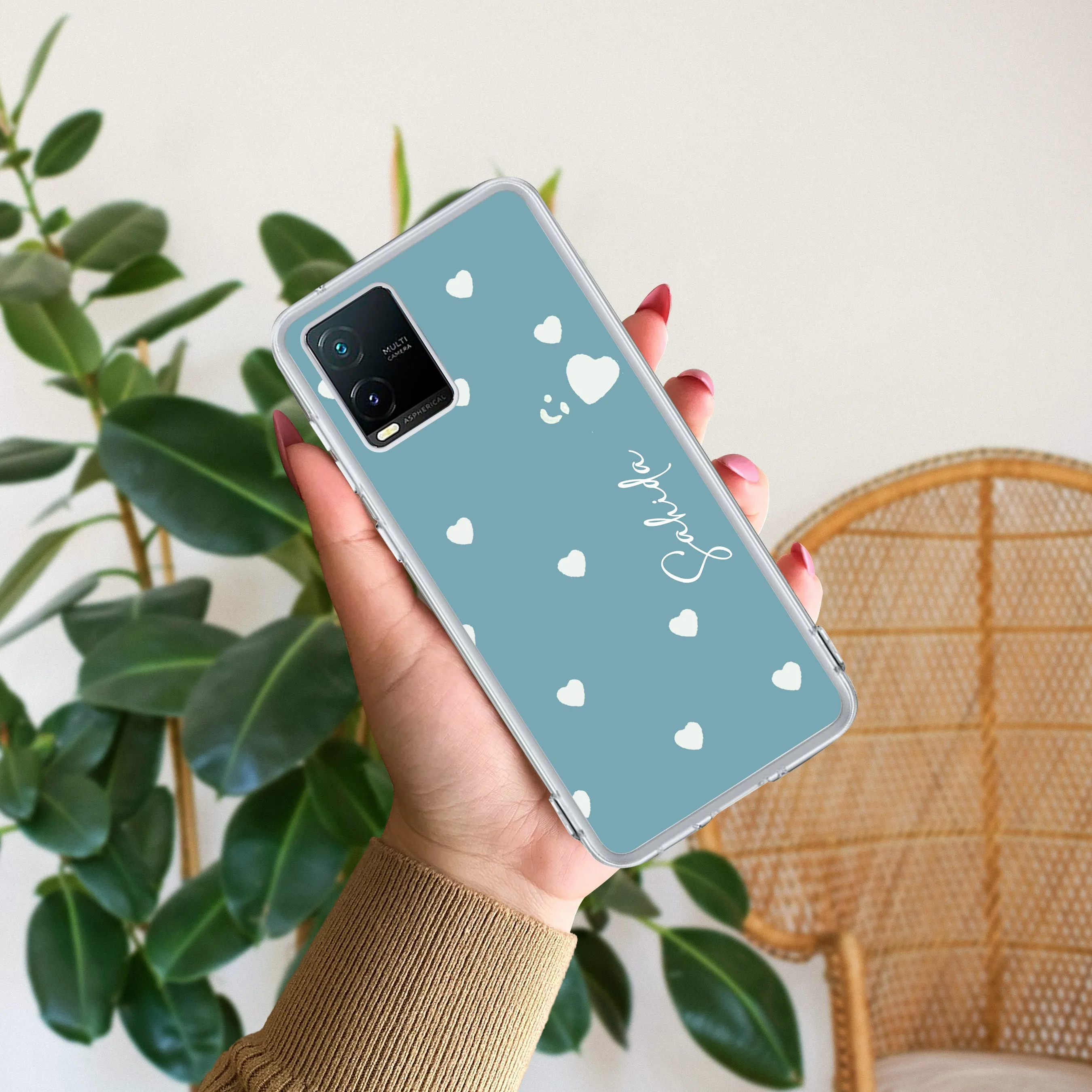 Be Loved Customize Transparent Silicon Case Sky Blue For Vivo