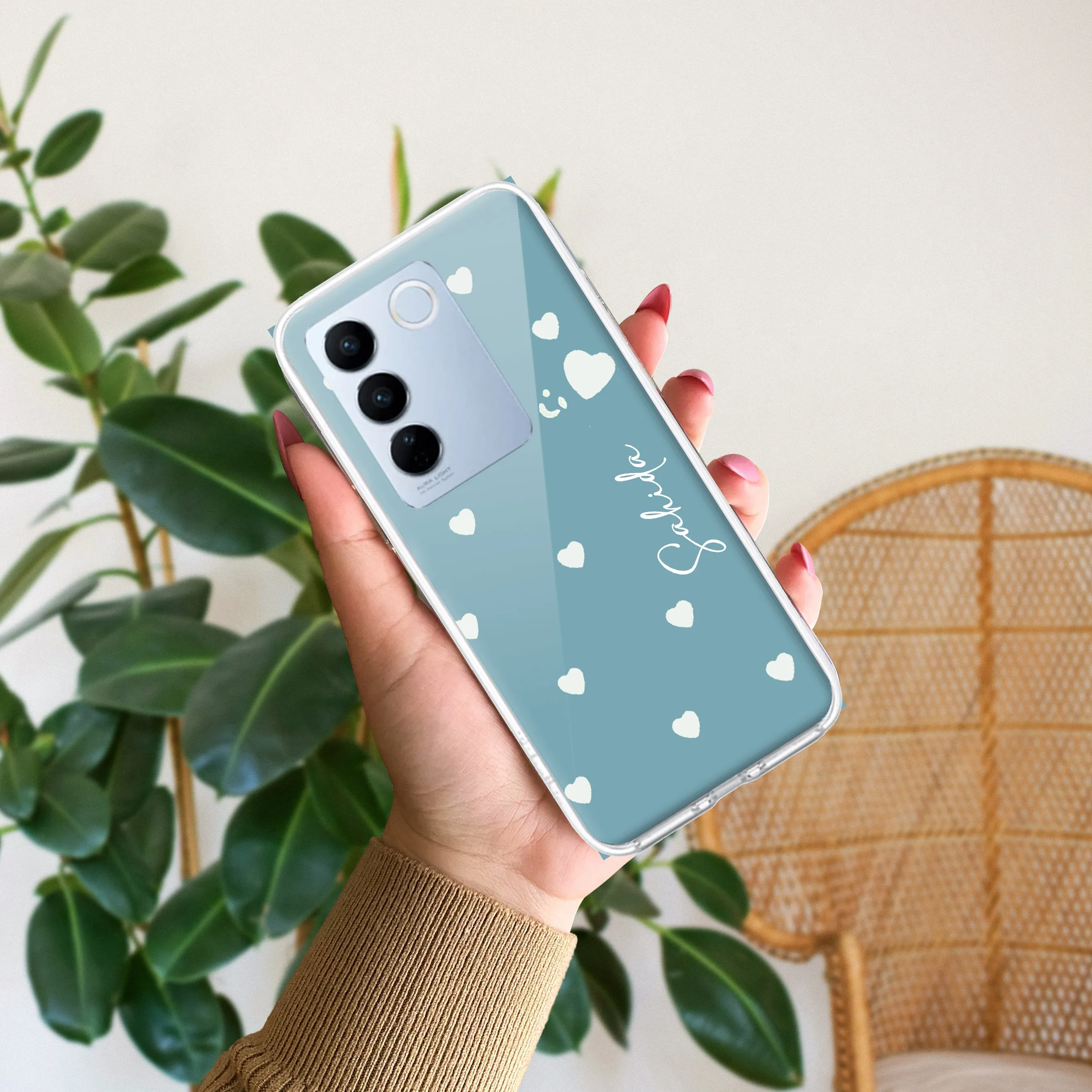 Be Loved Customize Transparent Silicon Case Sky Blue For Vivo