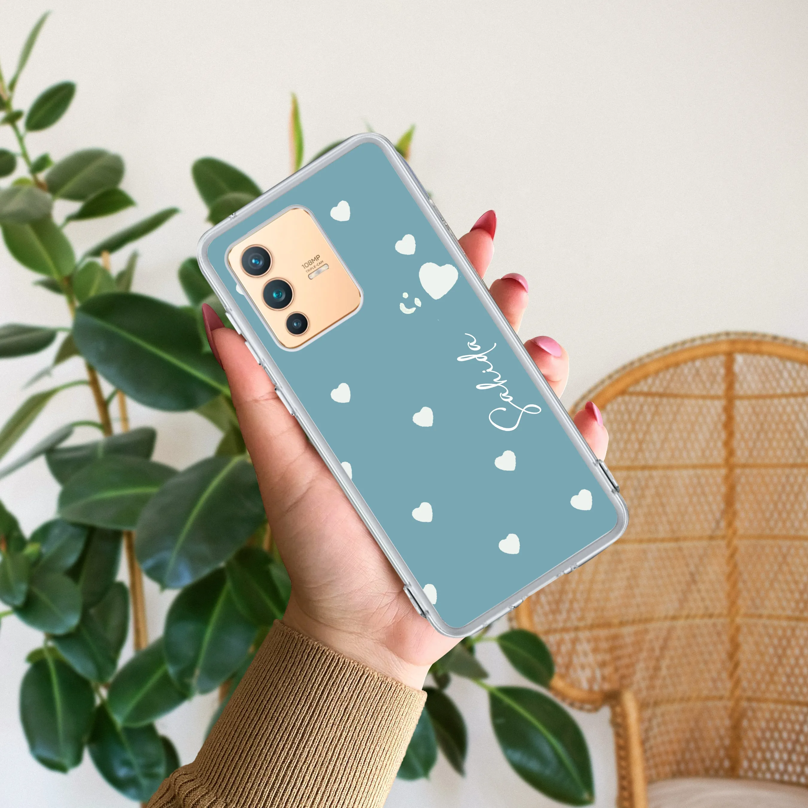 Be Loved Customize Transparent Silicon Case Sky Blue For Vivo