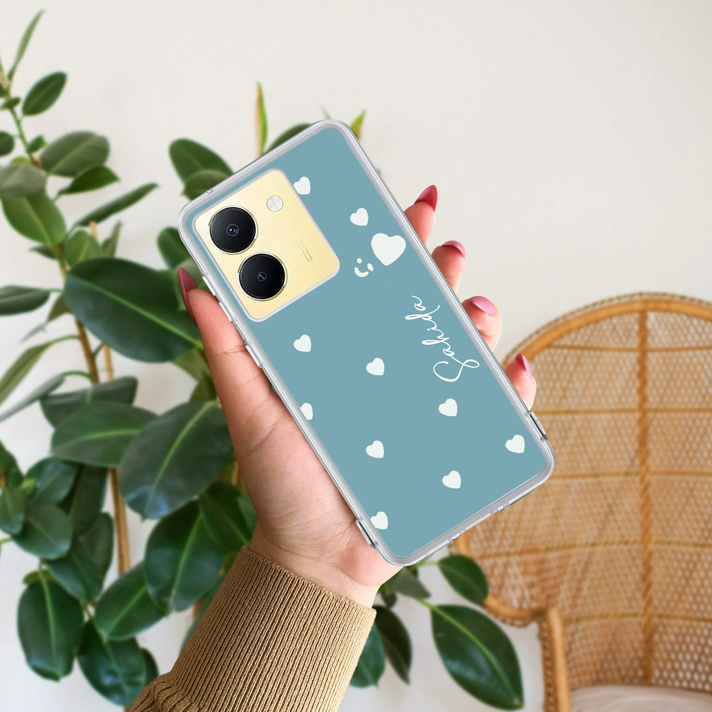 Be Loved Customize Transparent Silicon Case Sky Blue For Vivo