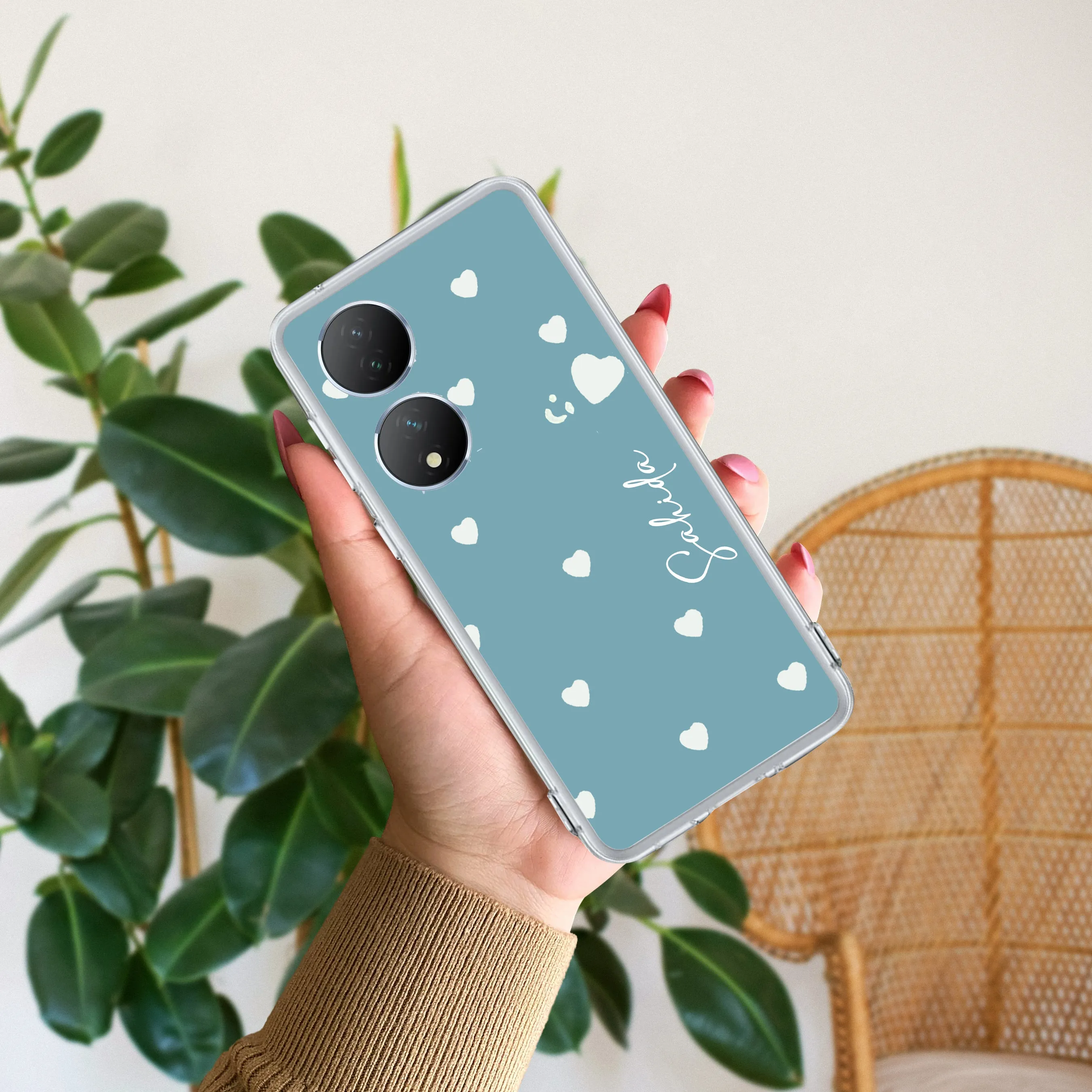 Be Loved Customize Transparent Silicon Case Sky Blue For Vivo