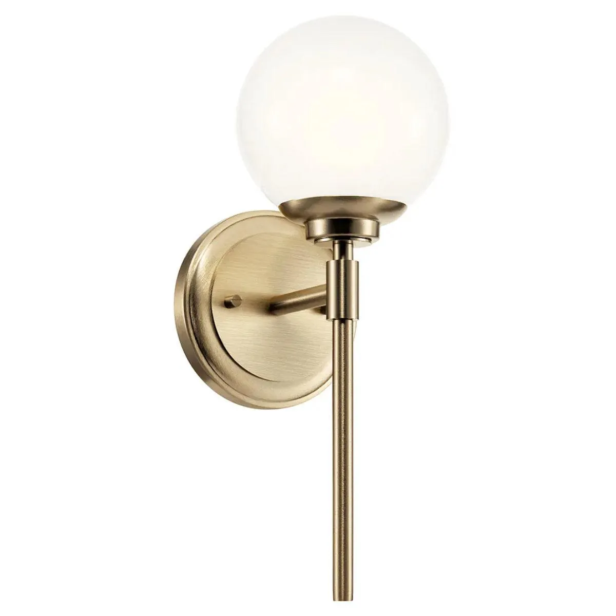 Benno 14" 1-Light Wall Sconce With Opal Glass, Bronze Finish