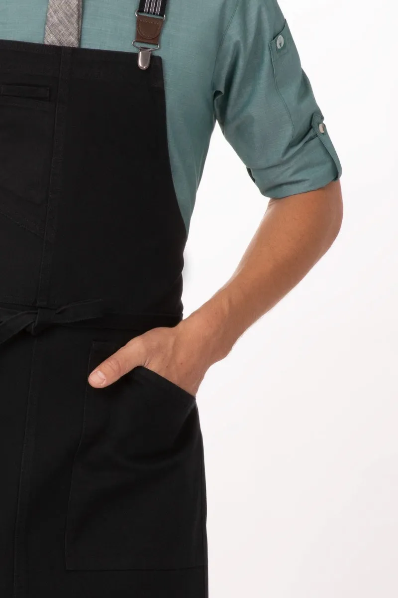 Berkeley Jet Black Bib Apron