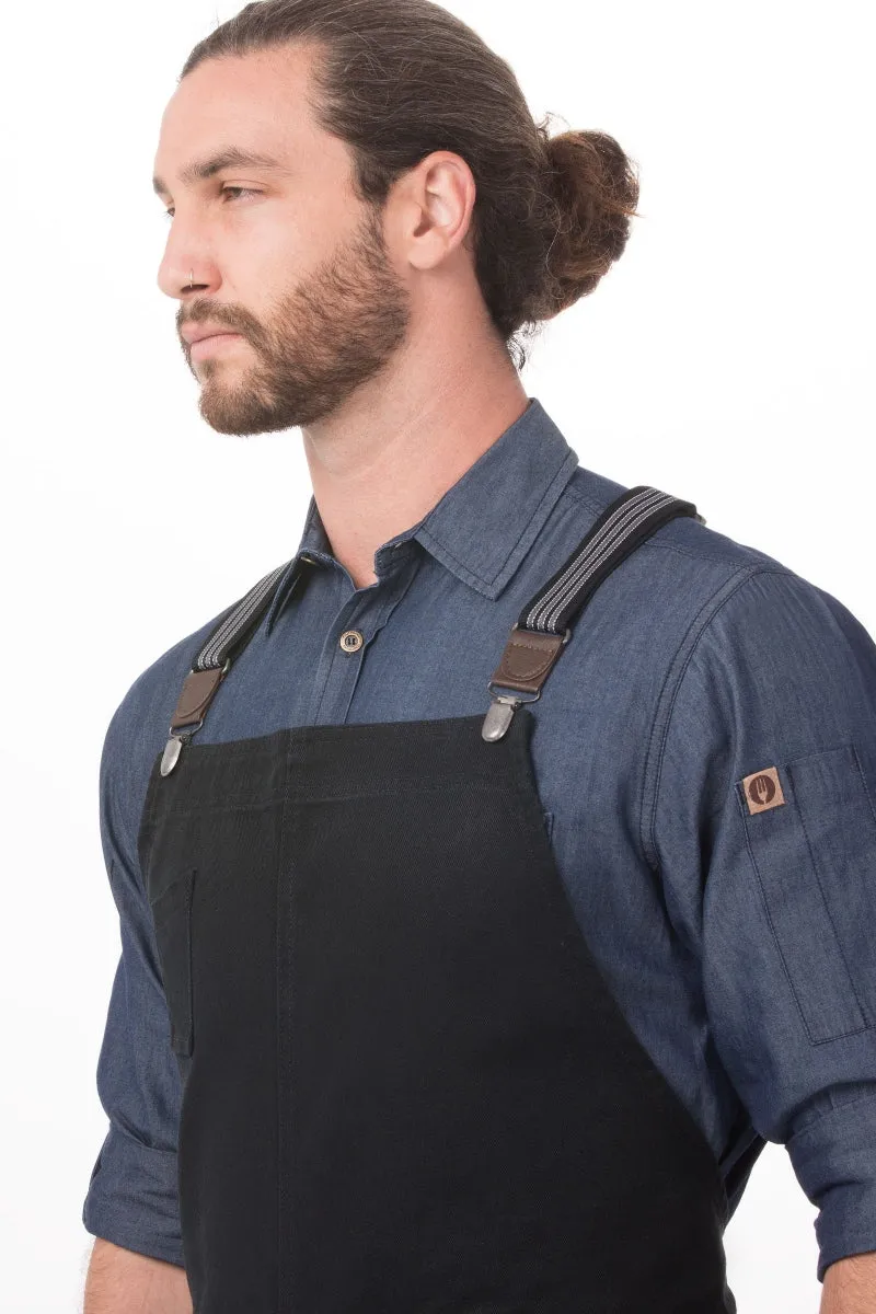 Berkeley Jet Black Chef's Bib Apron