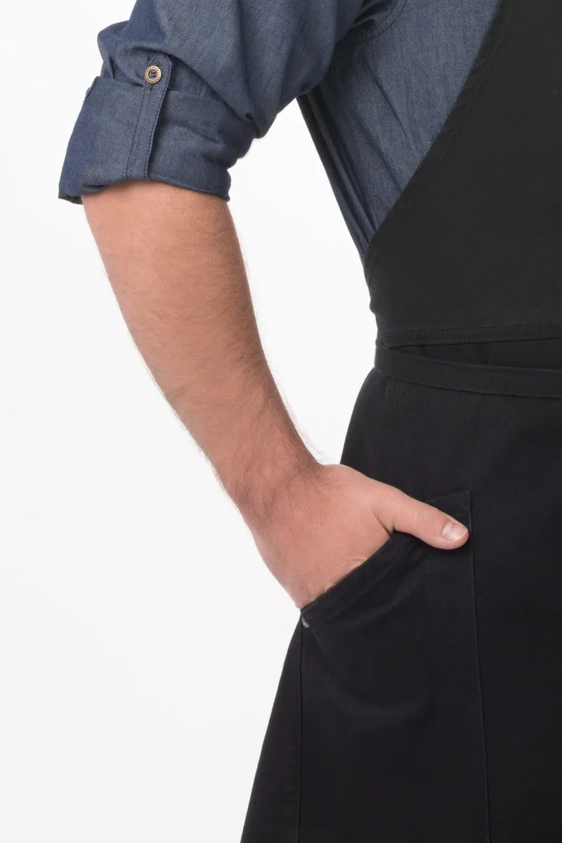 Berkeley Jet Black Chef's Bib Apron