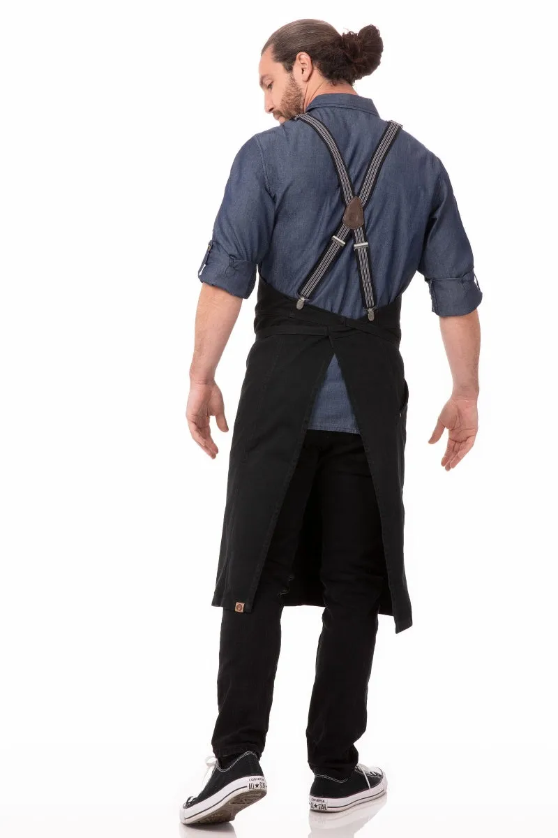 Berkeley Jet Black Chef's Bib Apron