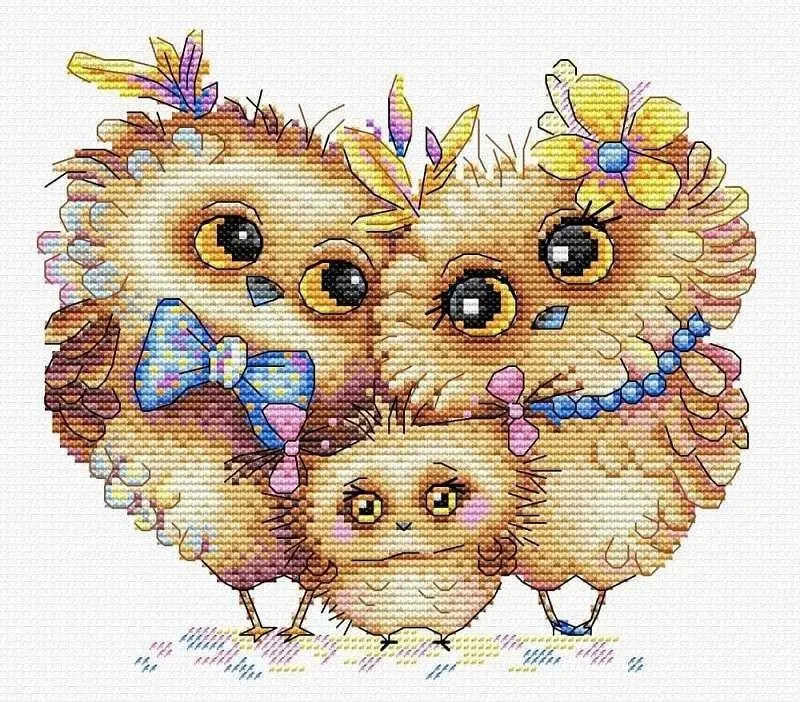 Bird Family SM-232 Counted Cross-Stitch Kit