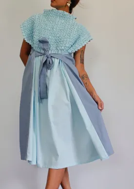 bloom dress - sky blue & gray