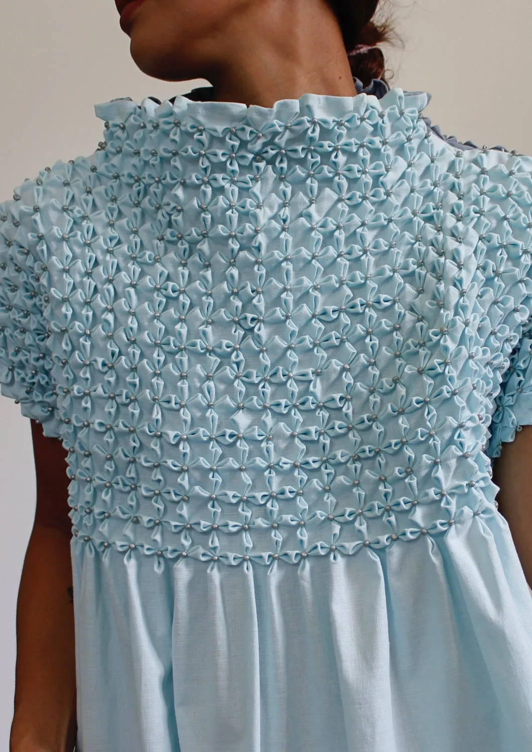 bloom dress - sky blue & gray