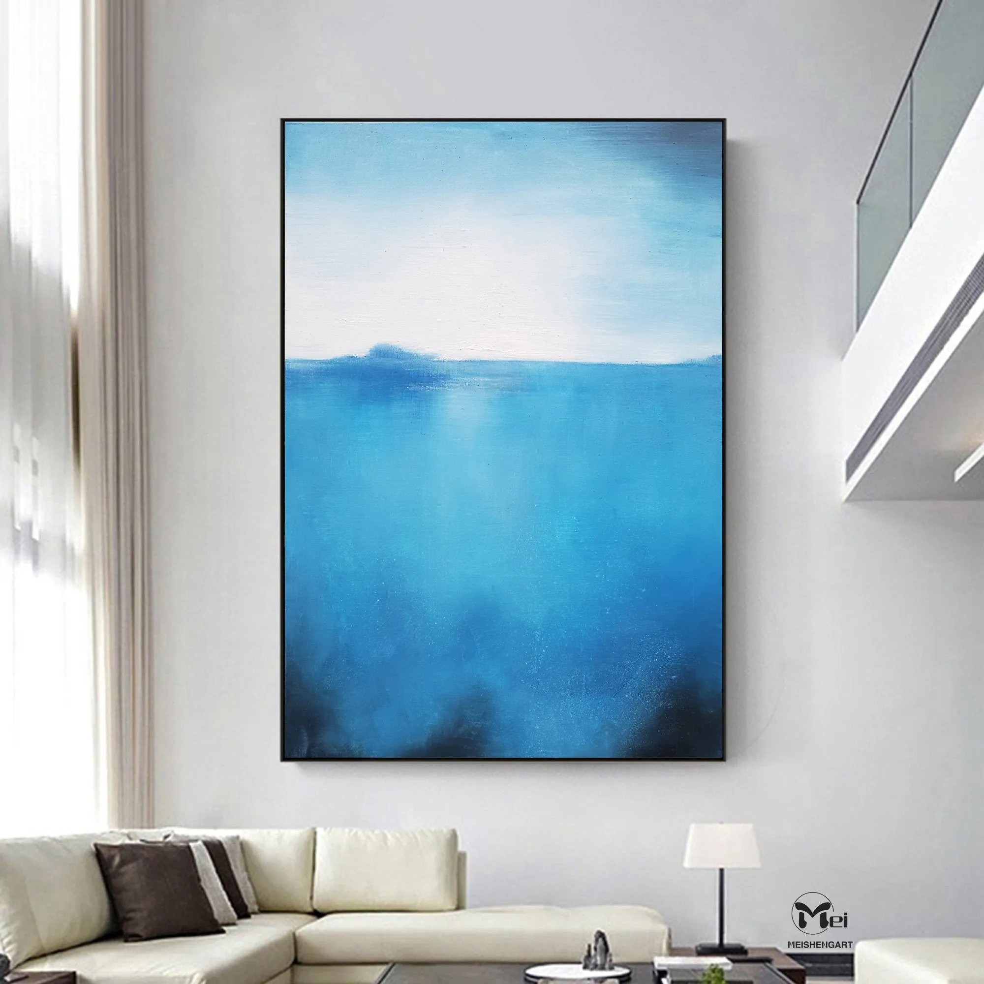 Blue Abstract Painting Landscape Painting On Canvas Kp004