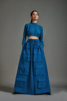 Blue Cargo Skirt