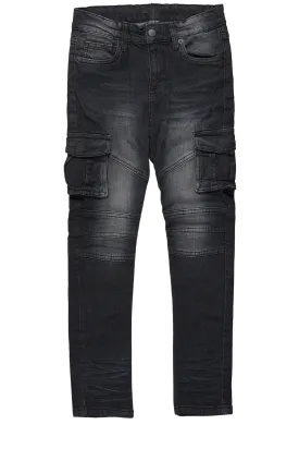 Boys Albas Dark Grey Cargo Slim Fit Jean