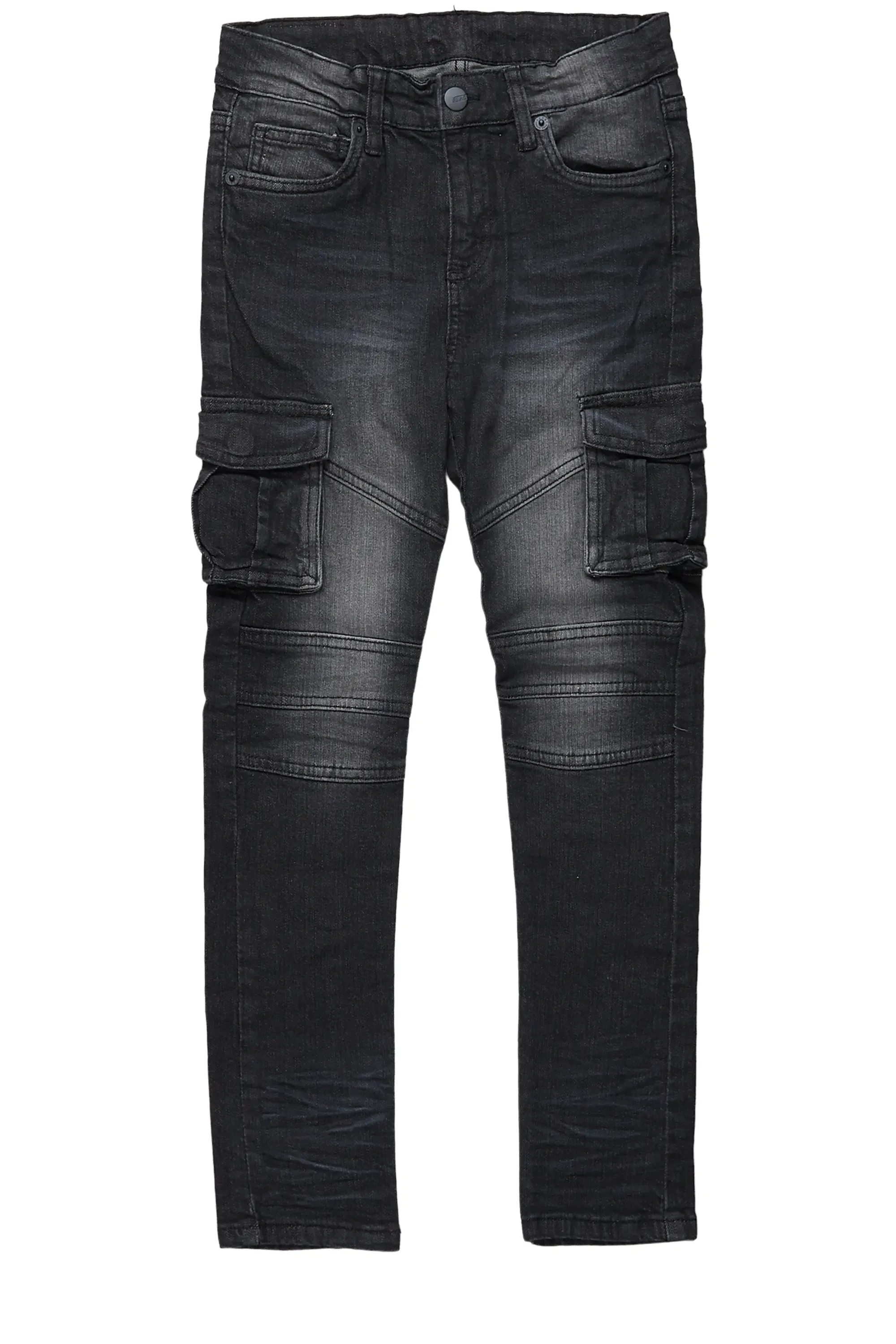 Boys Albas Dark Grey Cargo Slim Fit Jean