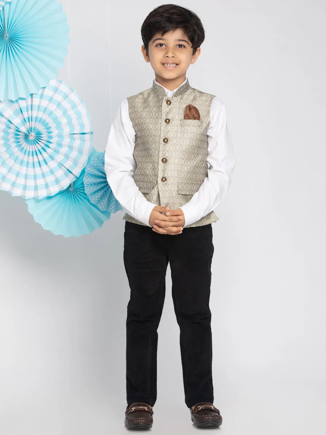 Boy's Beige Nehru Jacket - Vastramay Boys