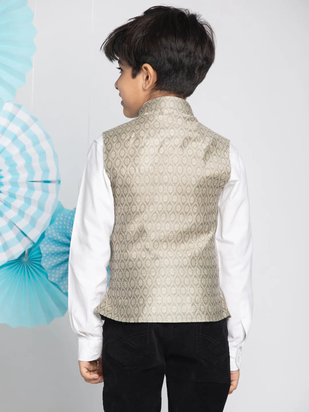 Boy's Beige Nehru Jacket - Vastramay Boys