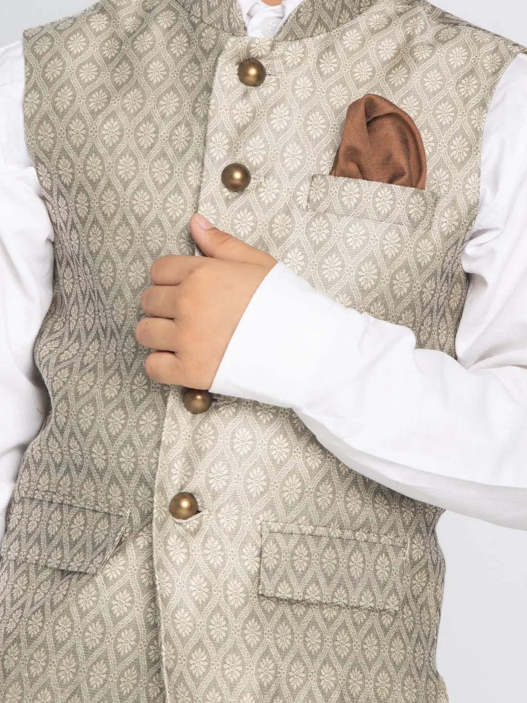 Boy's Beige Nehru Jacket - Vastramay Boys