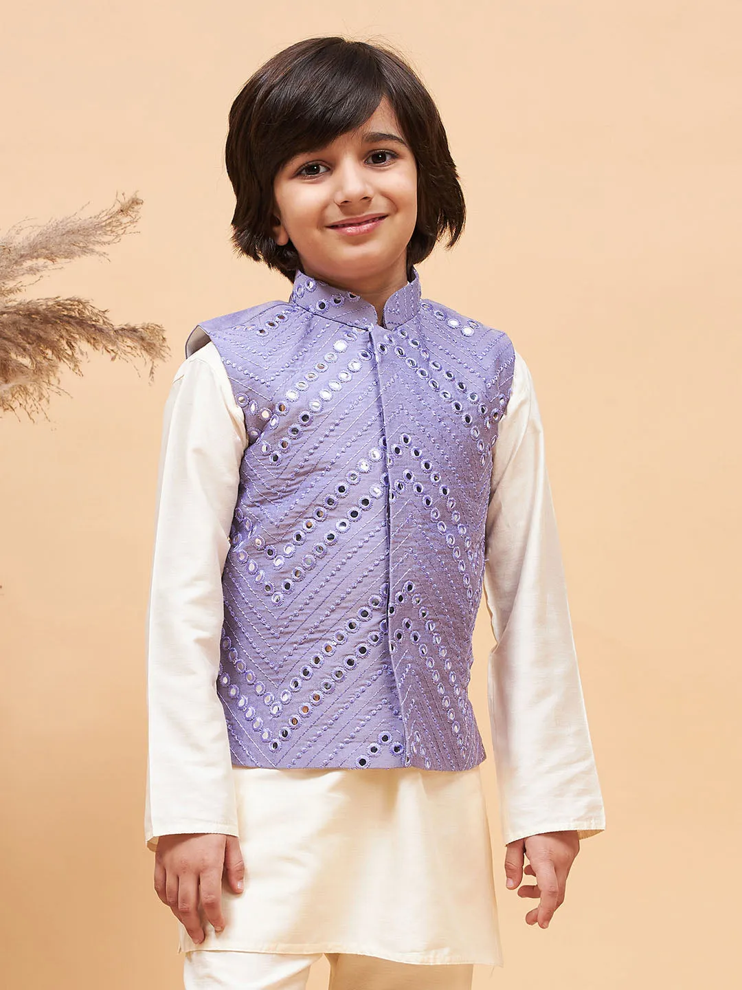 Boy's Purple Nehru Jacket - Vastramay Boys