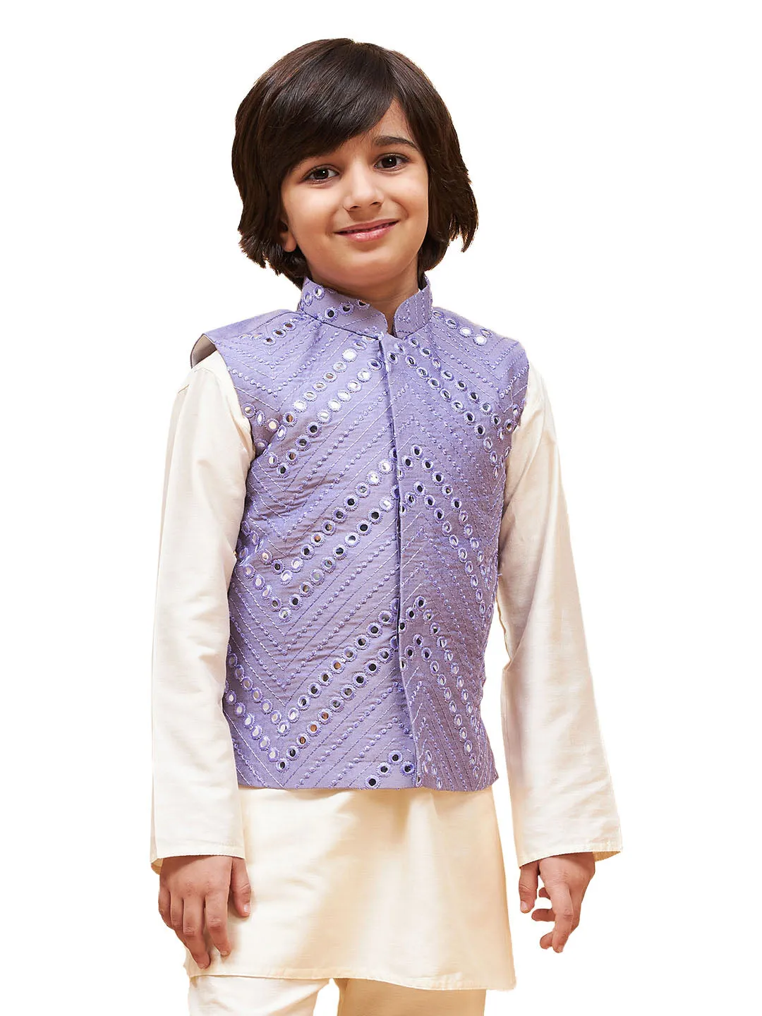 Boy's Purple Nehru Jacket - Vastramay Boys