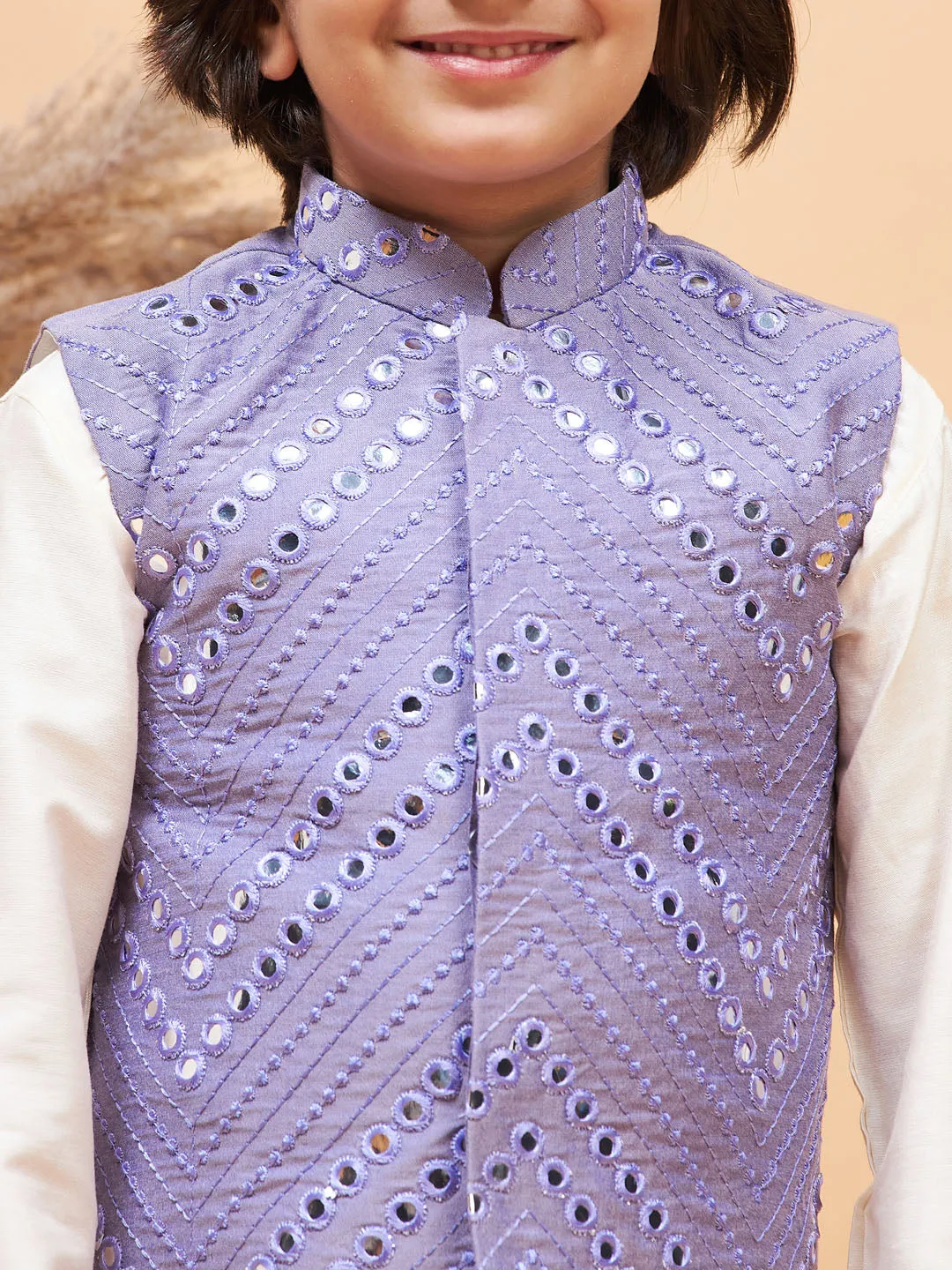 Boy's Purple Nehru Jacket - Vastramay Boys