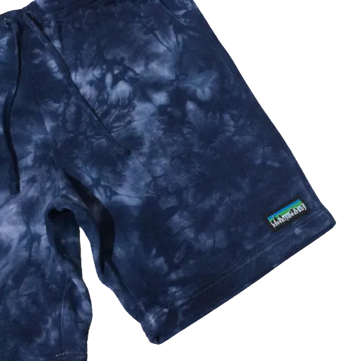 Brooklyn Work T99 Tie-Dyed Fleece Shorts Tie Dyed Navy