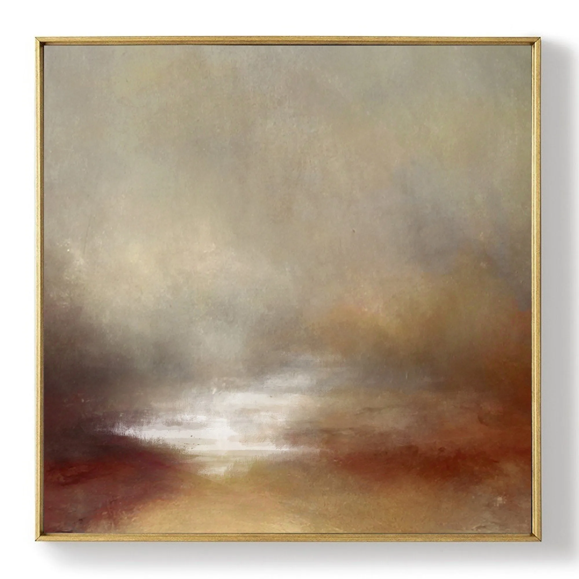 Brown Abstract Painting Sunrise Landscape Painting Dp094