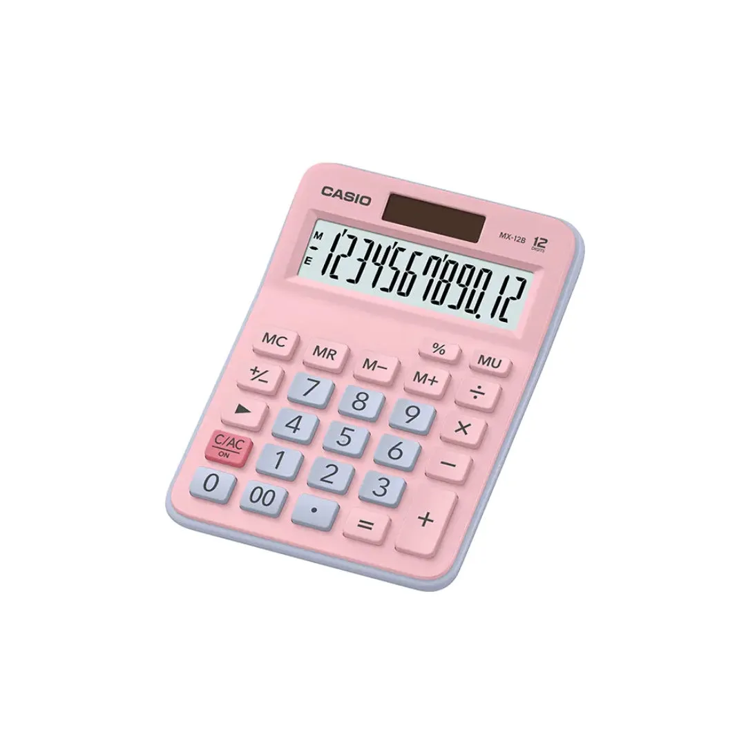 Casio MX-12B 12-Digit Calculator (Black/Green/Pink/Light Blue/Pink & Light Blue/Green & Red)