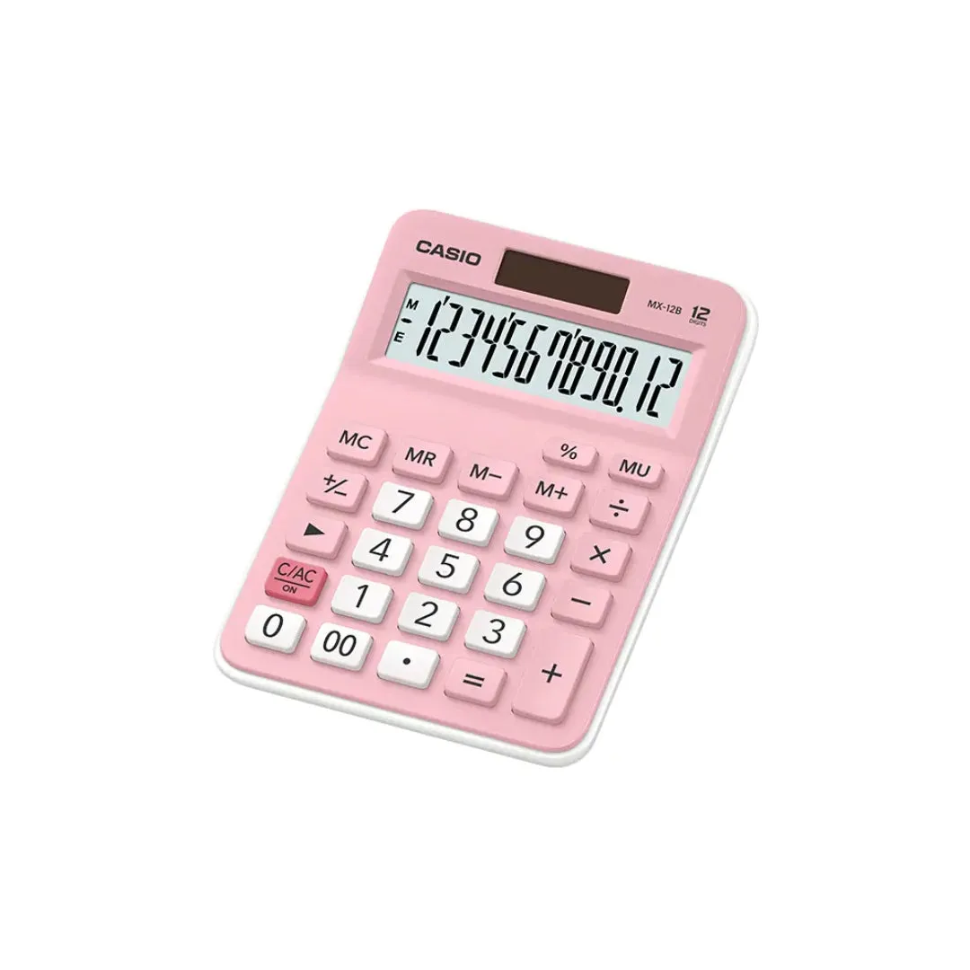 Casio MX-12B 12-Digit Calculator (Black/Green/Pink/Light Blue/Pink & Light Blue/Green & Red)