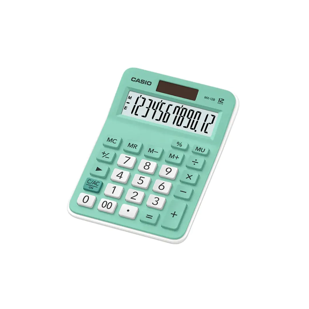 Casio MX-12B 12-Digit Calculator (Black/Green/Pink/Light Blue/Pink & Light Blue/Green & Red)