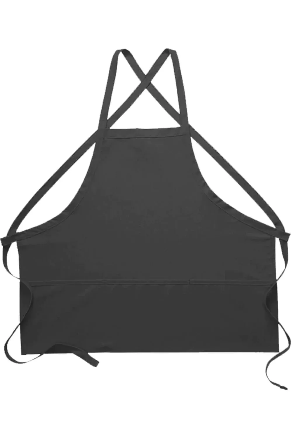 Charcoal Deluxe Criss Cross Bib Apron (3 Pockets)